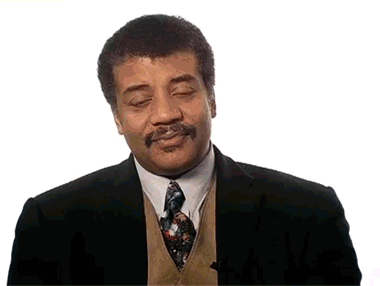 Neil DeGrasse Tyson making an confused and unsure gesture